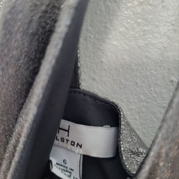 H By Halston silver Fit And Flare Party NYE Date Night Midi Dress Size 6 NWT - Picture 6 of 10